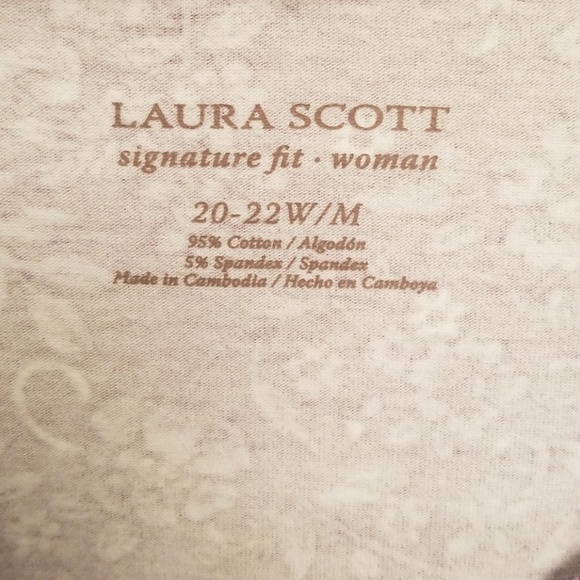 Laura Scott Purple & White 3/4 Length Sleeve Top - Picture 2 of 8